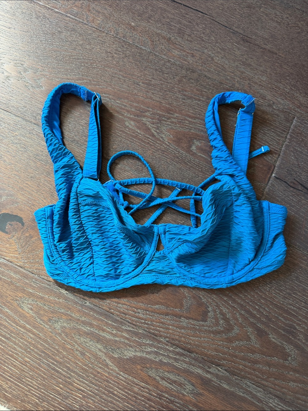 Victoria's Secret Electric Blue Strappy Underwire Bikini Top